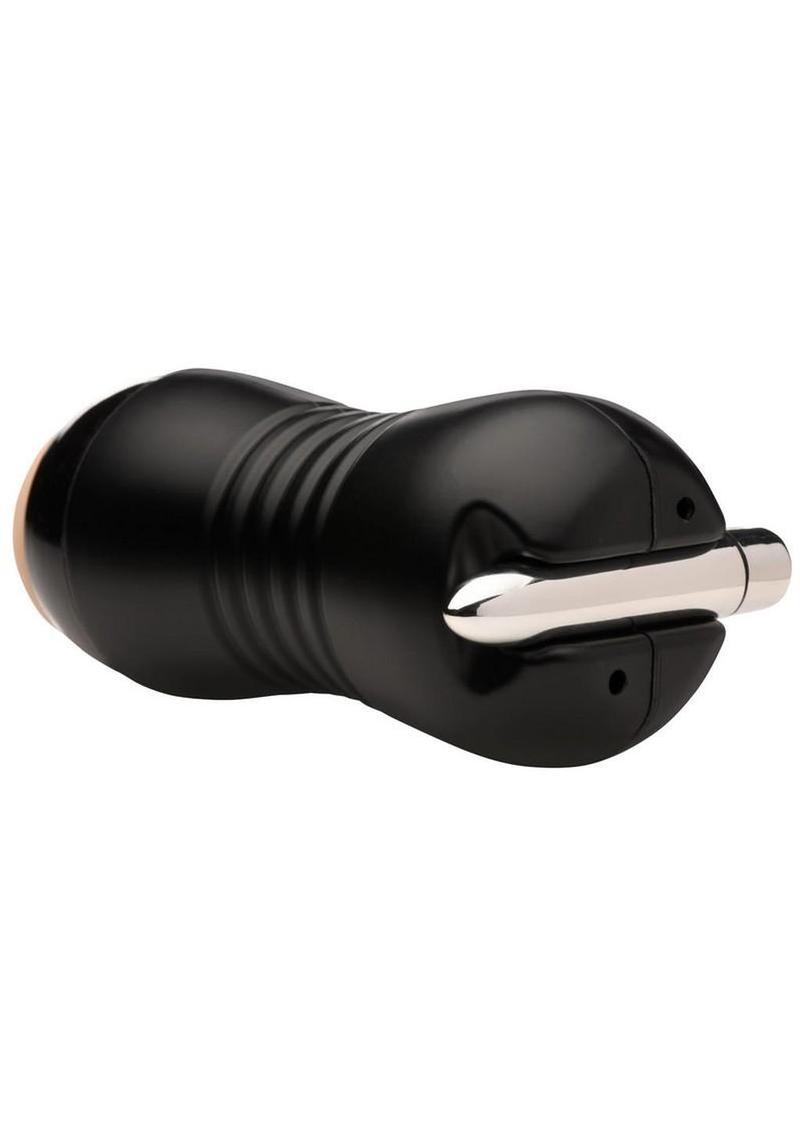 textured TPE male masturbator sleeve with vibration