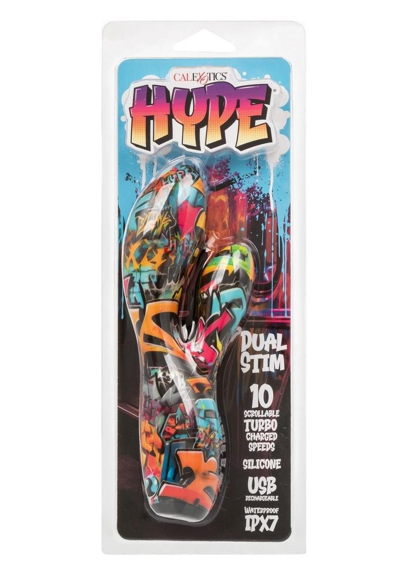 Hype Dual Stim Rechargeable Silicone Rabbit Vibrator - Multicolor