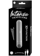 Intense Travelers Aluminum Rechargeable Vibrator - Metal/Silver