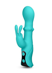 Inya Cyberluxe Rechargeable Silicone Rabbit Vibrator - Aqua/Blue