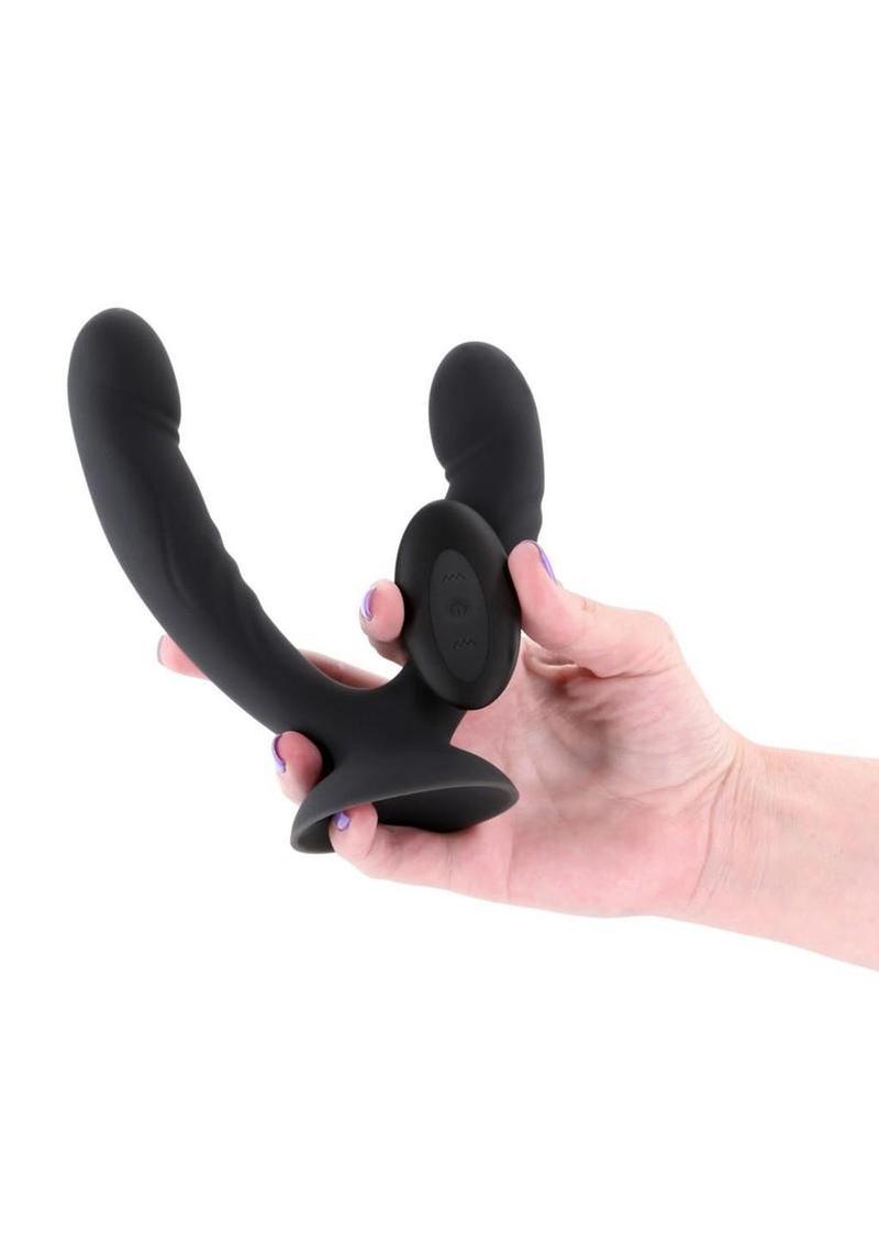 vibrating double dildo with suction cup base