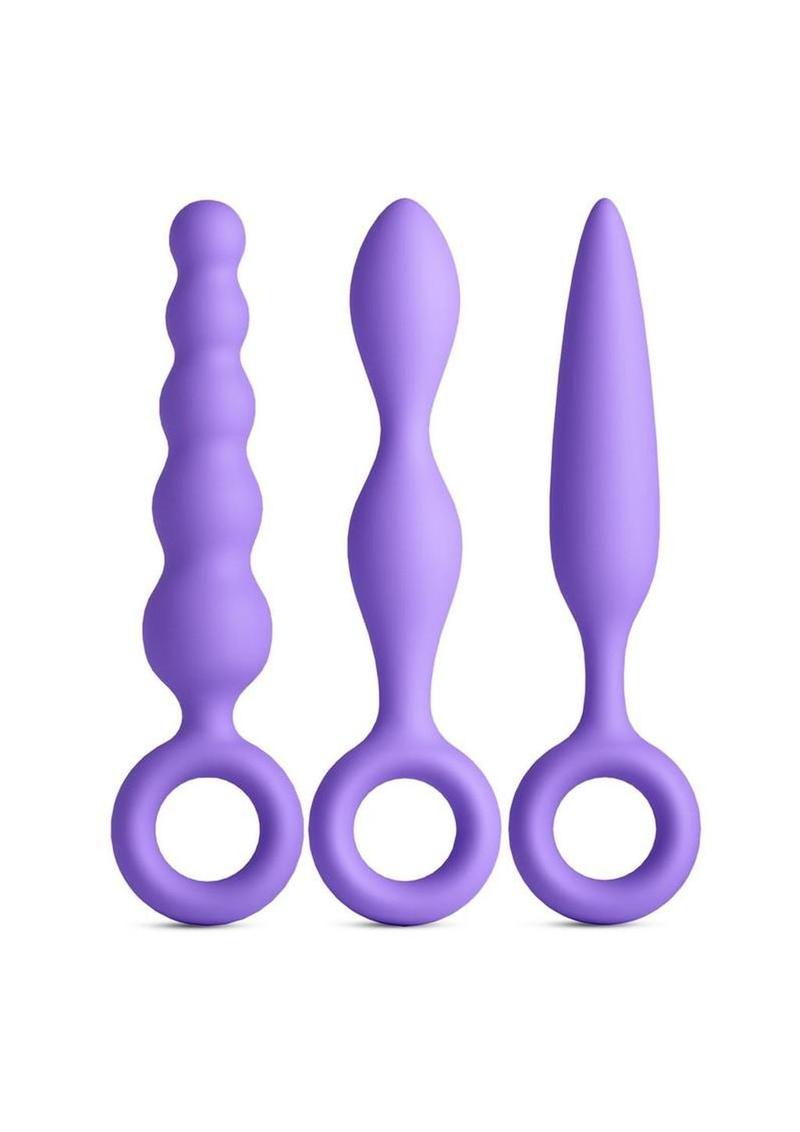Inya Trio Silicone Anal Plug Kit - Purple - 3 Piece