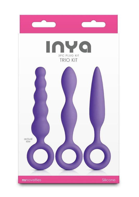 Inya Trio Silicone Anal Plug Kit - Purple - 3 Piece