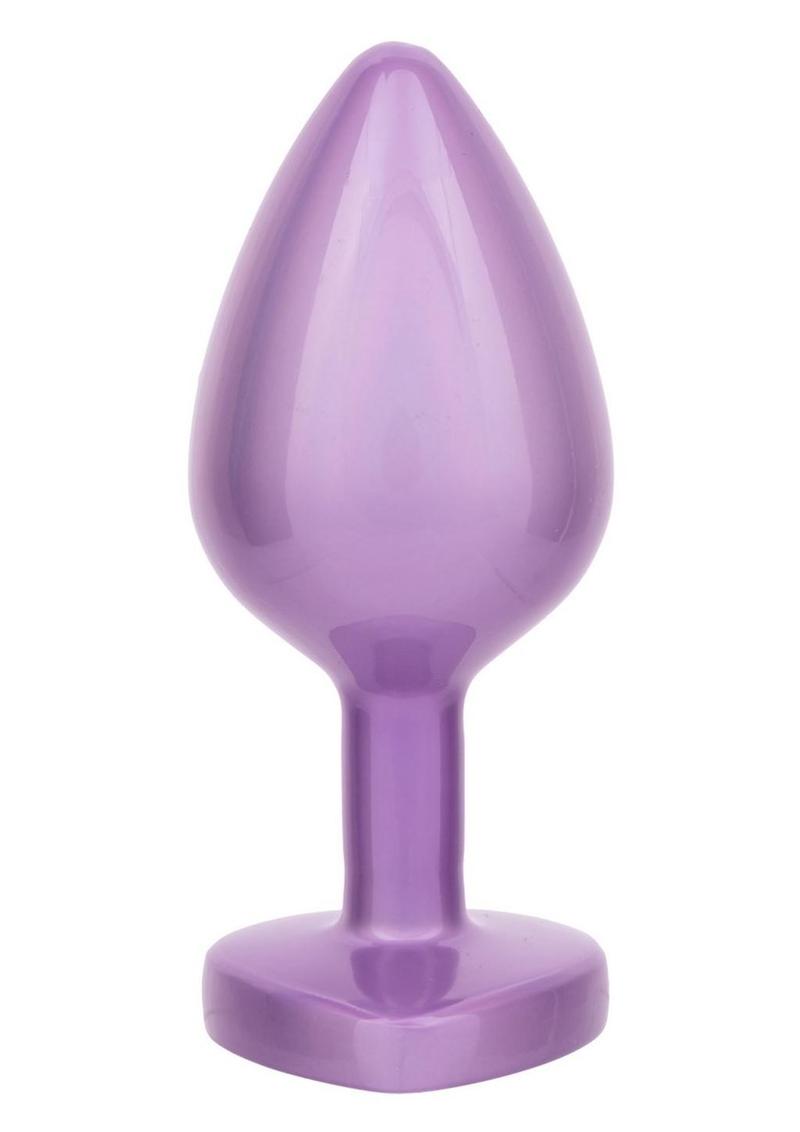 Jewel Amethyst Heart Anal Plug - Purple - Large