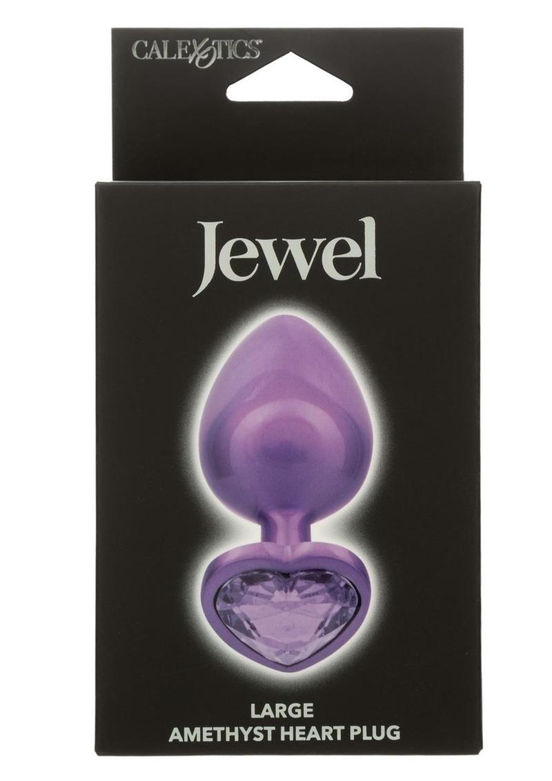 Jewel Amethyst Heart Anal Plug - Purple - Large