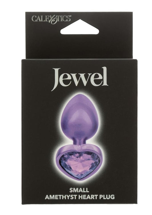 Jewel Amethyst Heart Anal Plug - Purple - Small