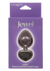 Jewel Black Diamond Heart Anal Plug - Black - Large