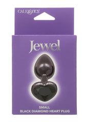 Jewel Black Diamond Heart Anal Plug - Black - Small