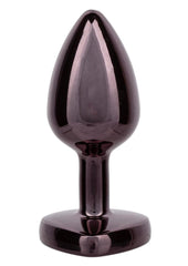 Jewel Black Diamond Heart Anal Plug - Black - Small