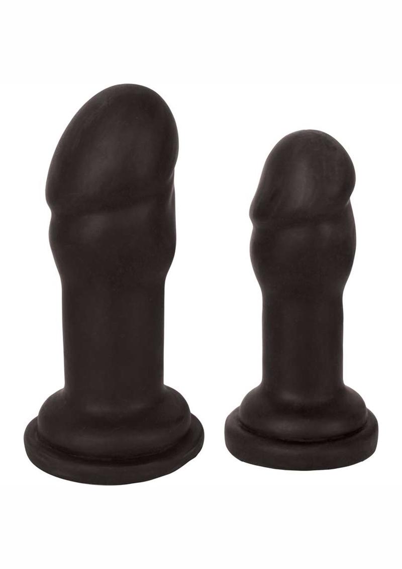 Jock Anal Plug Duo Penis Heads - Black