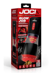 Jock Blow Job Sucking Licking and Vibrating Rechargeable Masturbator - Black/Red