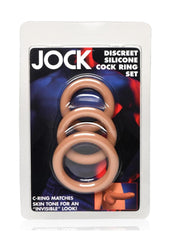 Jock Discrete Silicone Cock Ring - Caramel - Set