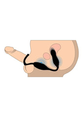 black silicone anal plug with ribbed texture and c ring for full body male stimulation experience