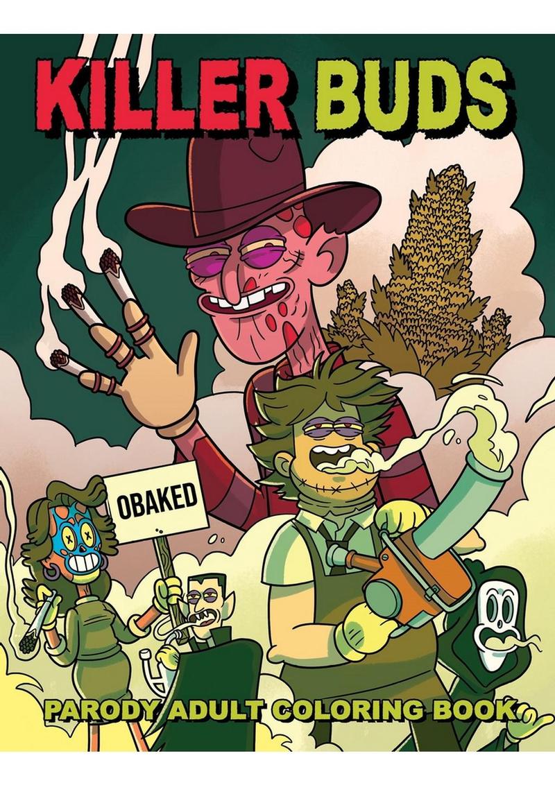 adult coloring book with stoner horror theme