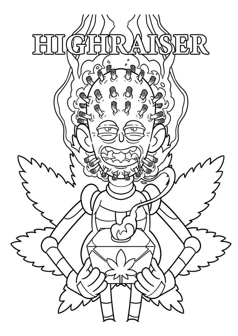 cannabis inspired horror movie coloring book
