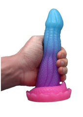 Thick fantasy dildo in body-safe silicone with suction cup base for adventurous couples