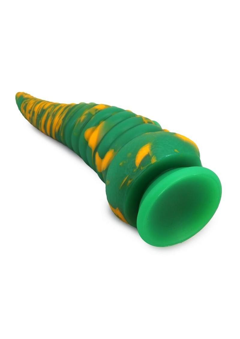 Large black silicone dildo with suction cup designed for fantasy sex toy collections