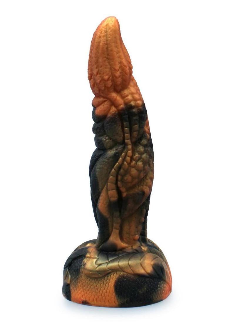 Monster dildo with suction cup base designed for extreme penetration and kinky fantasy play