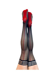 red back seam sheer stockings