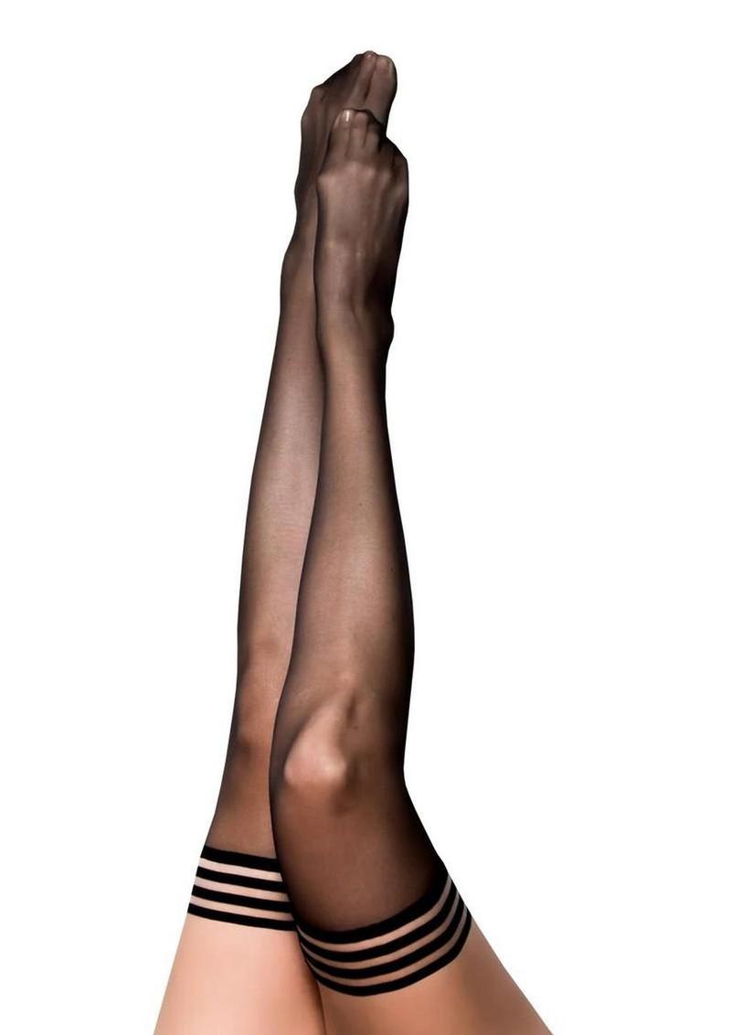 black fishnet thigh high stockings