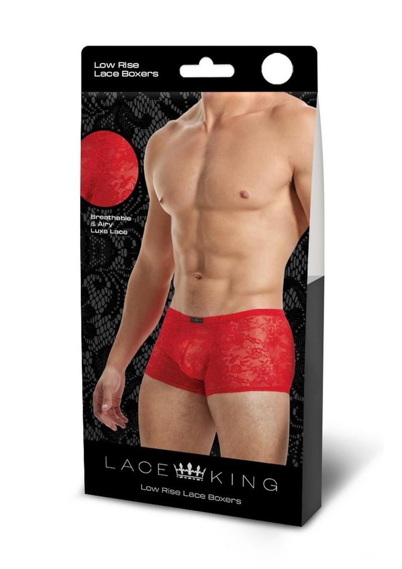 Lace King Lace Boxers - Red - Large/Medium