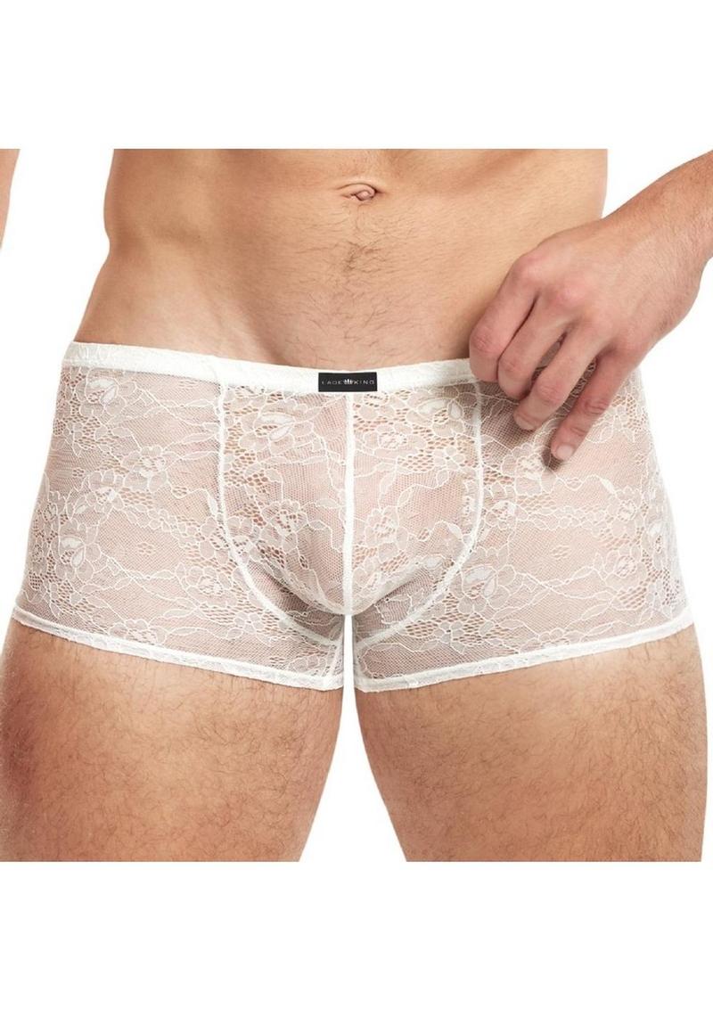 Lace King Lace Boxers - White - Medium/Small