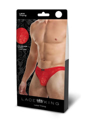 Lace King Lace Thong - Medlum - Red - Large/Medium