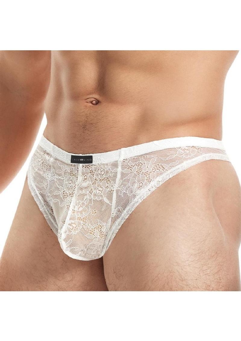 Lace King Lace Thong - Medlum - White - Large/Medium