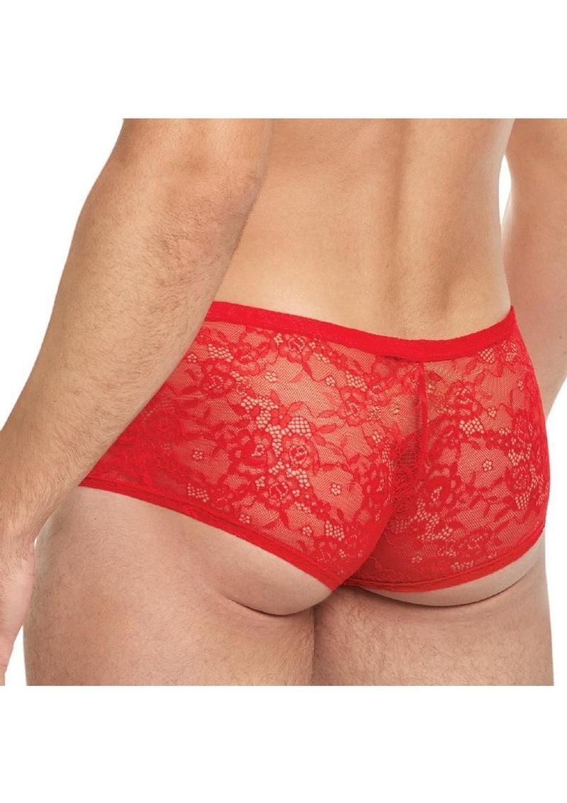 Lace King Lace Trunks - Red - Large/XLarge