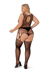 BBW Queen size Fetish cat suit body stocking