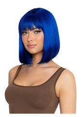 Blue angled bob wig cosplay accessory