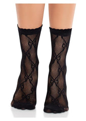 Leg Avenue Bow Net Anklets Female Fetish Wear