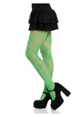 womens net tights green