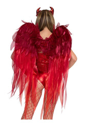 Chiffon wings paired with fetish wear