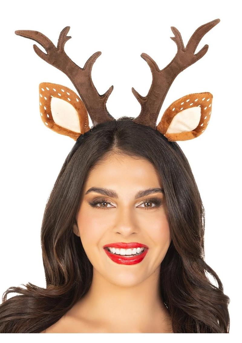 Leg Avenue Fawn Ear Antler Headband - Brown - One Size