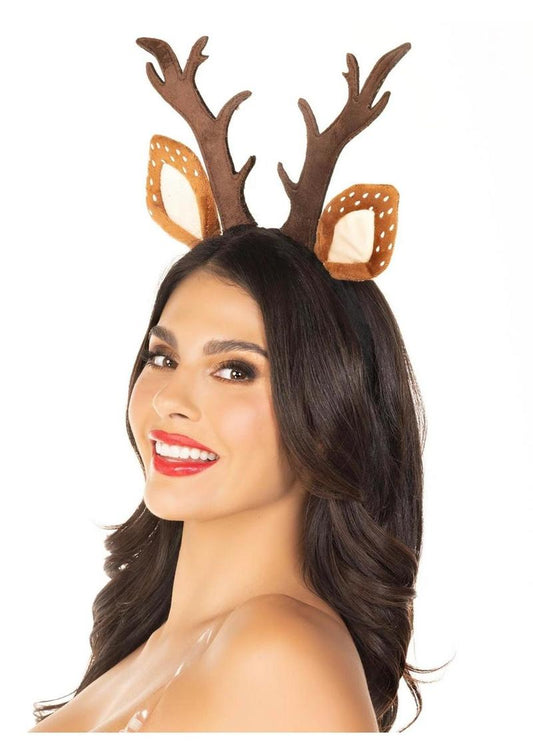 Leg Avenue Fawn Ear Antler Headband - Brown - One Size