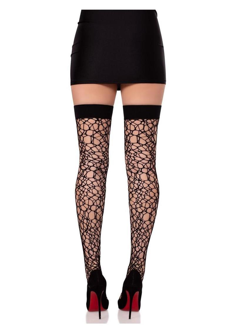 Leg Avenue lingerie thigh highs fractured net design