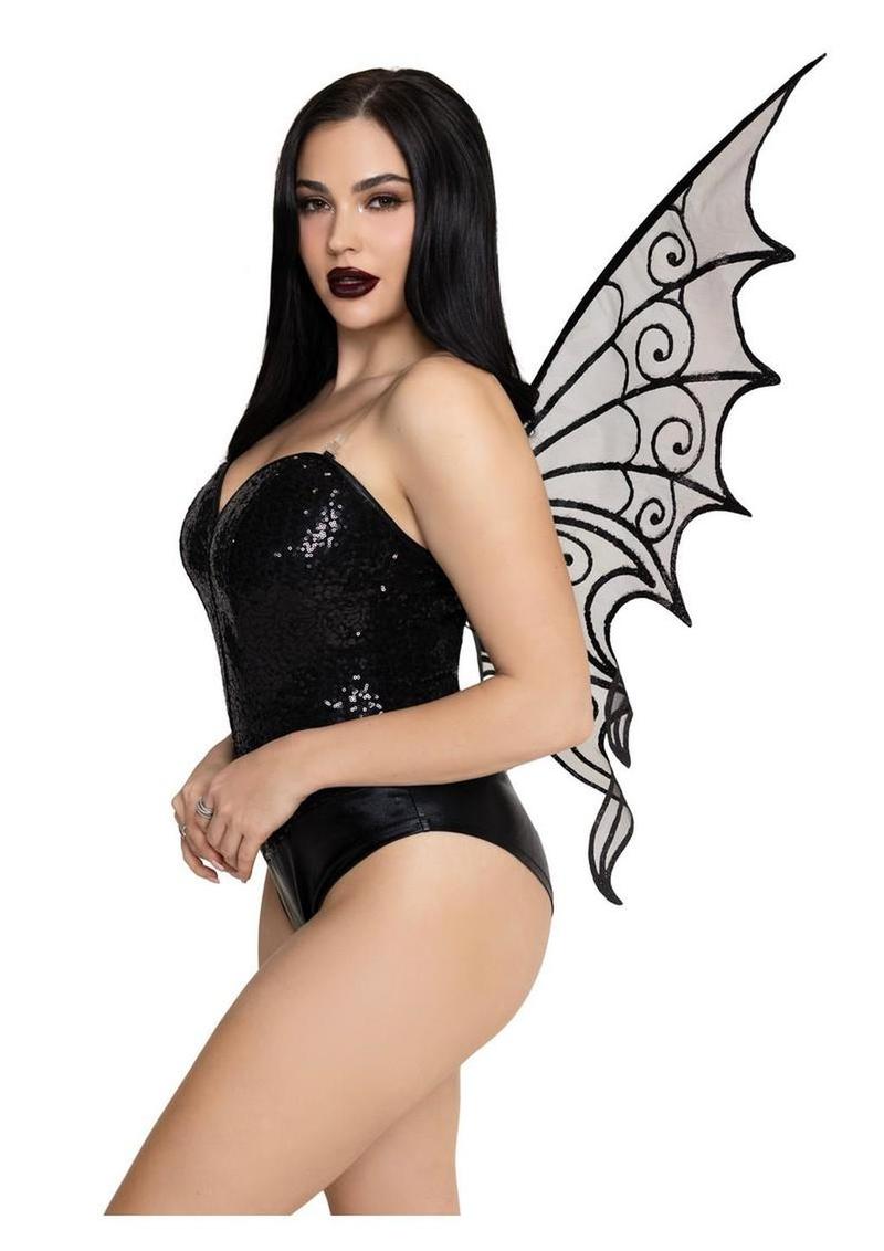 Sexy costume accessory pixie wings black