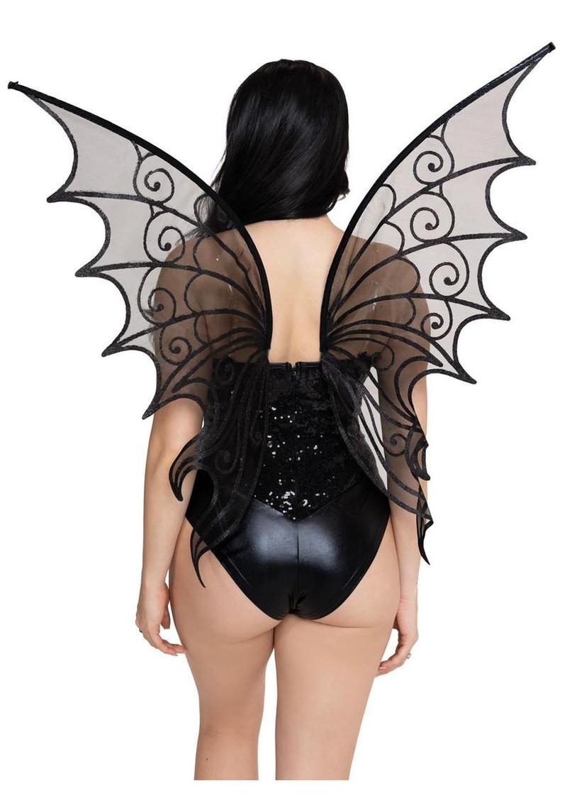 Glitter strapless pixie wings costume