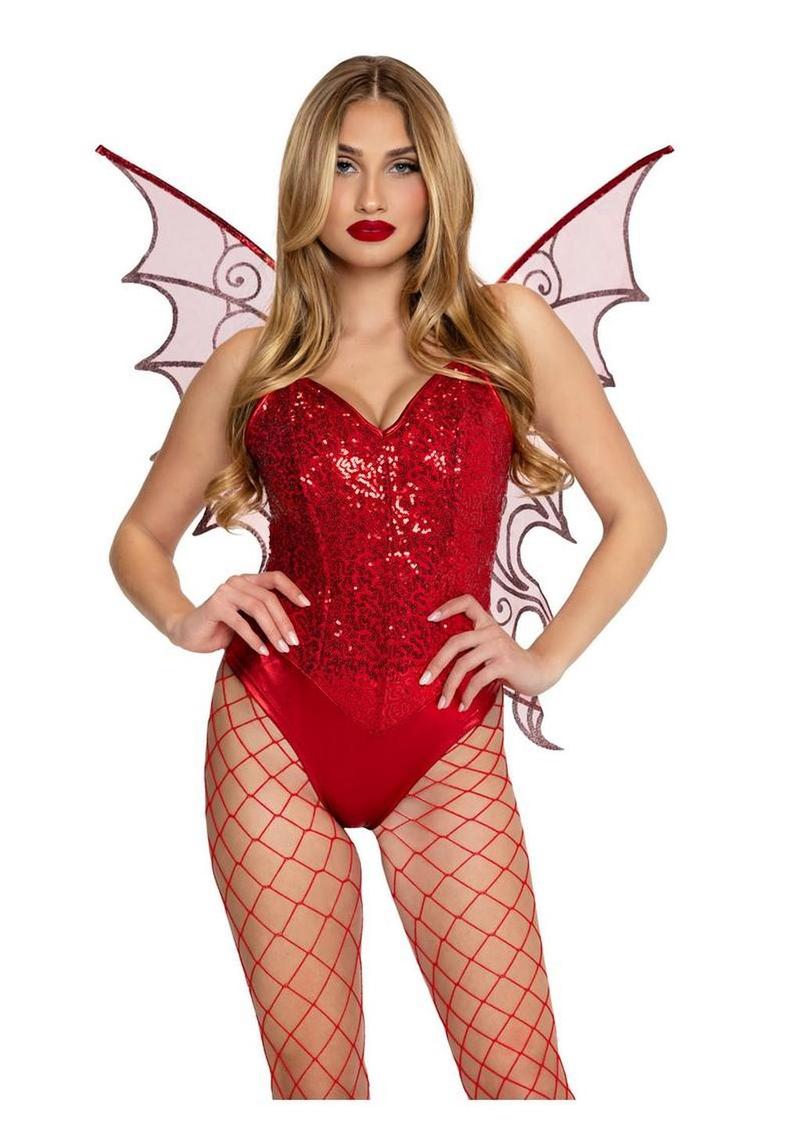 Glitter finish wings shine detail at our adult toy store