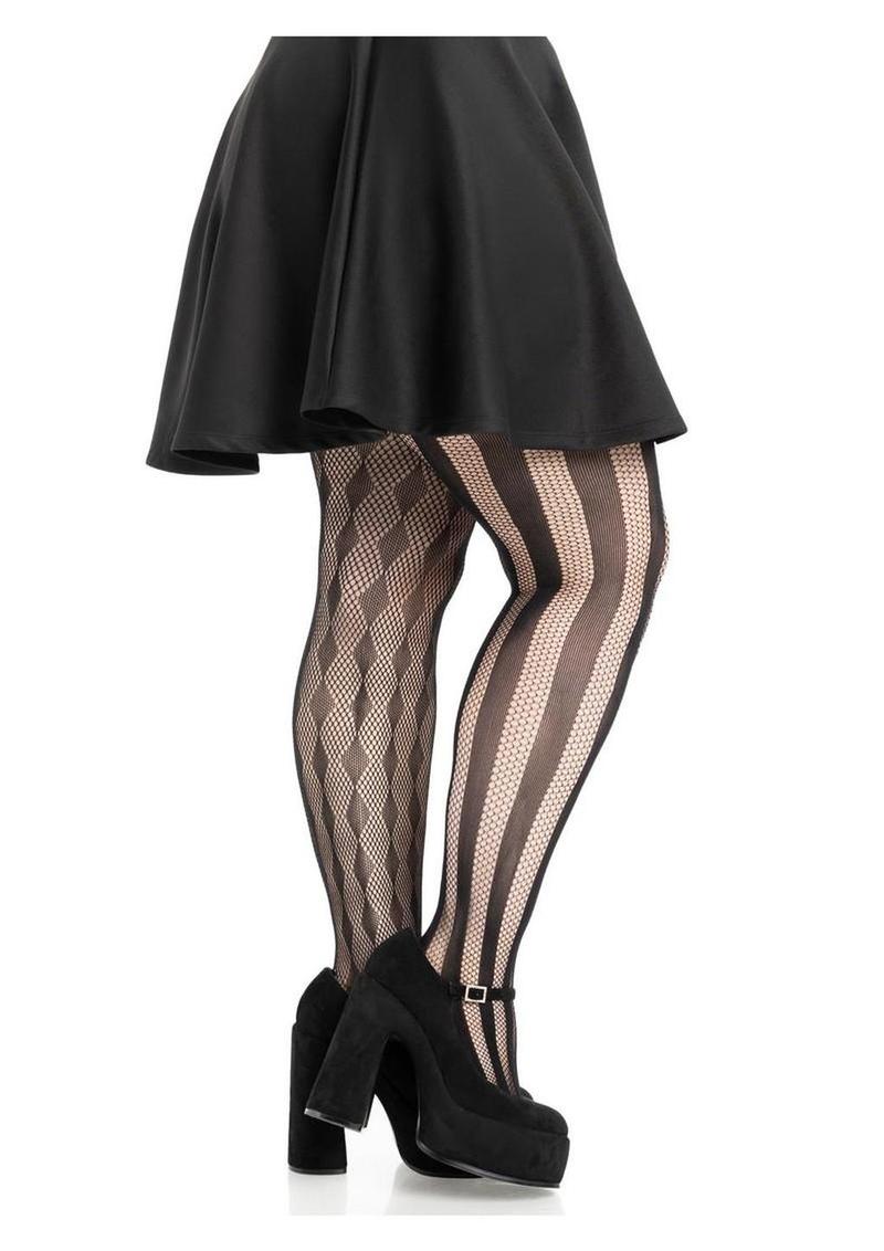 plus size harlequin net tights bbw lingerie