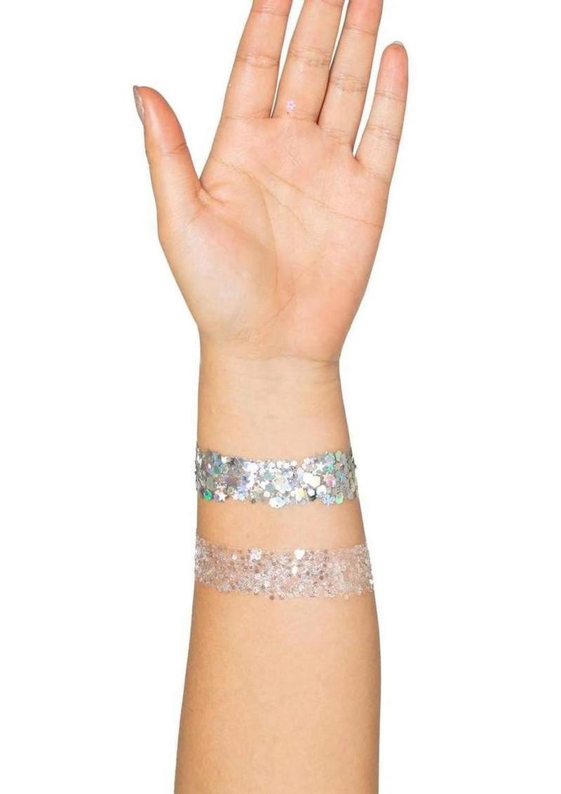 Leg Avenue Kismet Mirror Star Body Jewels Stickers and Body Glitter - Silver - 2 Pack