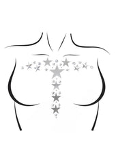Leg Avenue Kismet Mirror Star Body Jewels Stickers and Body Glitter - Silver - 2 Pack