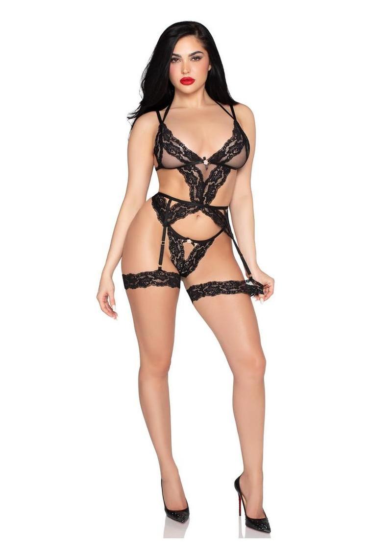 sheer lace cami garter lingerie sexy female lingerie