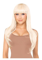 Long wig styled with fetish wear