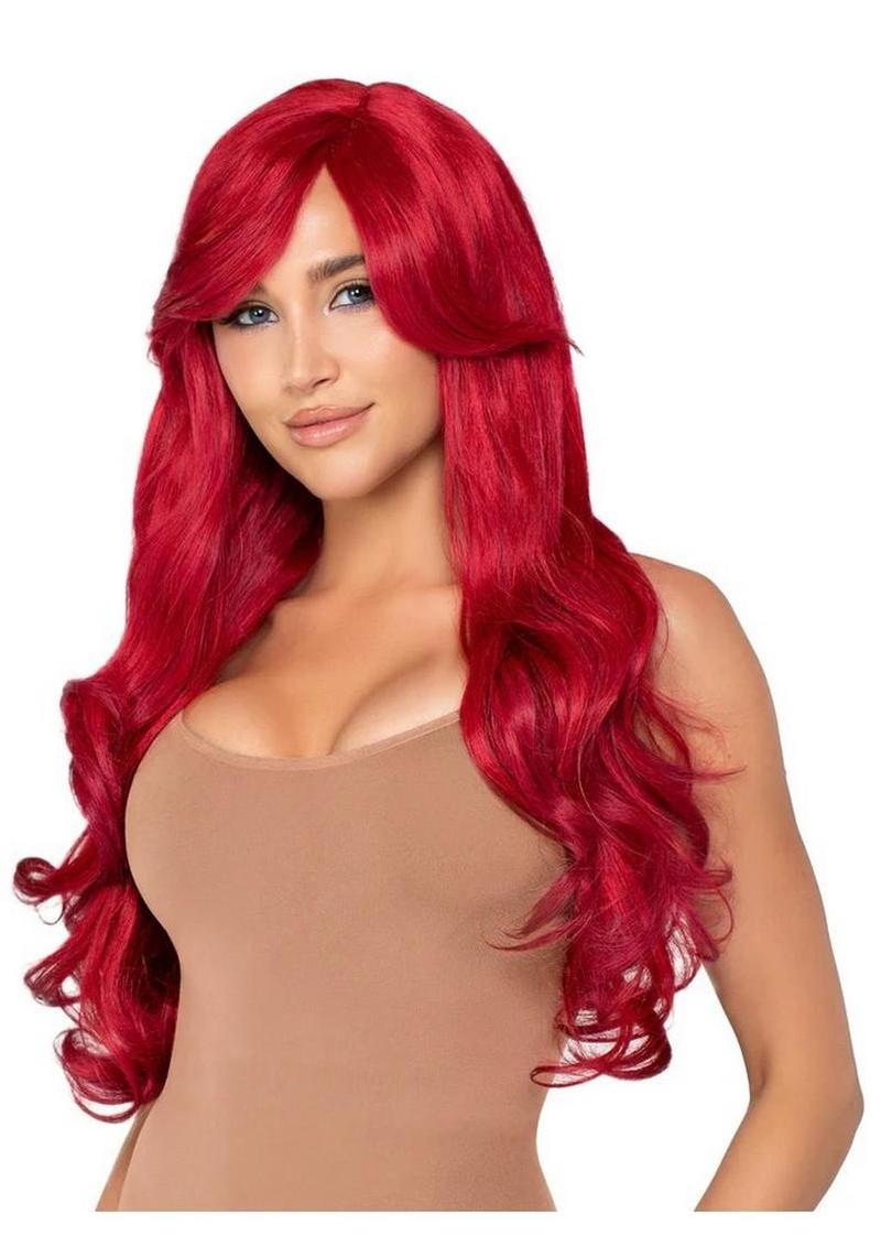 Long wig styled with fetish wear