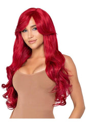 Long wig styled with fetish wear