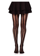 Leg Avenue Net and Opaque Striped Tights Fetish Wear Sex Lingerie