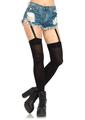 Leg Avenue Opaque Thigh Highs with Attached Clip Garter