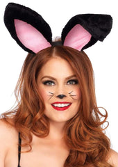 Leg Avenue Plush Bunny Ears - Black - One Size